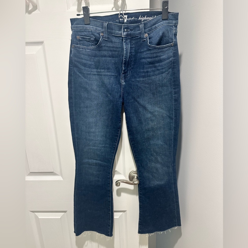 7 For All Mankind Blue Straight Leg Jeans